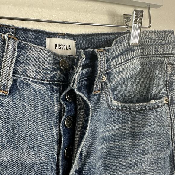Pistola Jeans Women Size 26 Cassie Crop Button Fly Distressed Ankle Boho - Picture 5 of 12